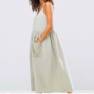 ASOS Mint Green Cotton Smock Dress w/ Pocket